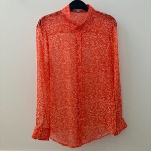 Equipment Silk-Blend Coral Blouse